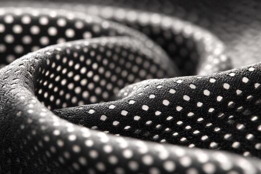 A close up of a black and white photo of a fabric