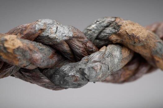 A close up of a rope with rust on it photo