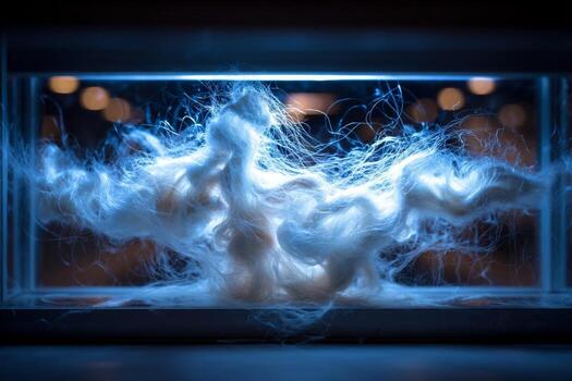 A window with a white cloud in it photo