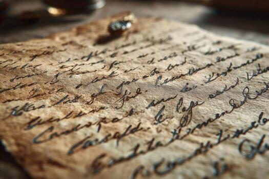 An old piece of paper with handwriting on it photo