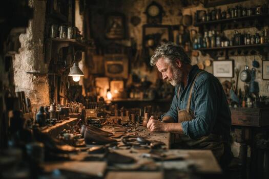 A man working in his workshop photo