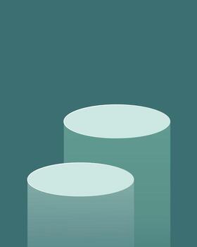 Teal product display podiums for minimalist product showcase and presentation vector