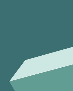 Abstract geometric background with teal and white shapes for product display vector