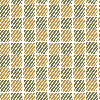 Geometric Line Pattern in Mustard and Olive for Wrapping Paper and Textile Design vector
