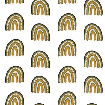 mínimo arco iris sin costura modelo en neutral tonos para guardería tela y impresión diseño vector