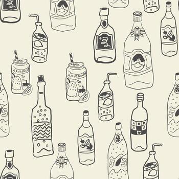 seamless pattern with bottles vector