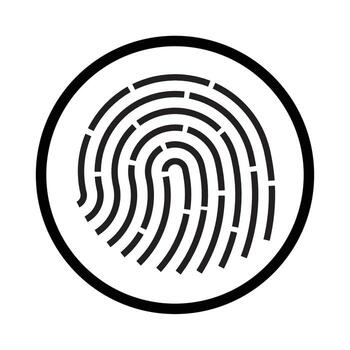 Fingerprint icon symbol concept for graphic design, website, UI. Finance themed icon concept. vector