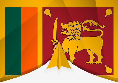 sri lanka bandera con resumen papel avión diseño, nacional bandera en un geométrico doblada papel estilo. vector