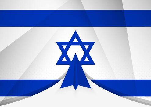 Israel Flag with Abstract Paper Airplane Design, National Flag in a geometric folded paper style. vector