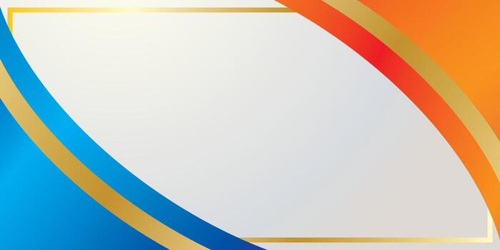 Abstract background with a combination of blue, orange, and gold colors, as well as dynamic curved lines. vector