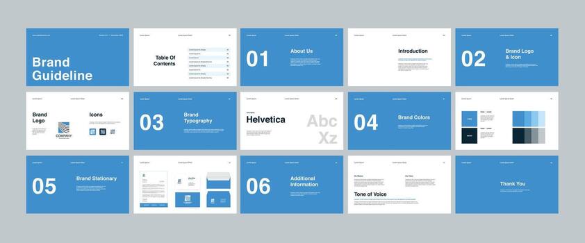Creative Brand Guidelines Template Layout Design. Editable Guideline for Your Brand vector