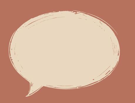 Hand-drawn speech bubble with a textured, sketchy style and rough outlining the border. The bubble has an informal feel, ideal for doodle graphics, comic-style designs. vector
