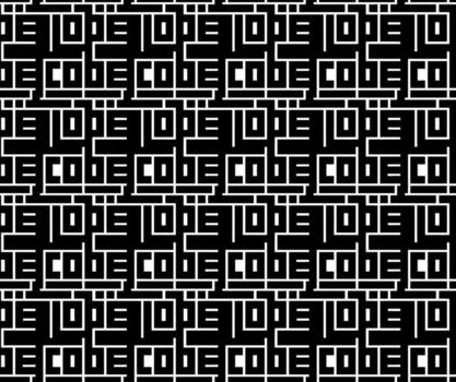 estilo tecnológico cúfico código diseño con sin costura cuadrado diseño y consistente grueso línea estructura vector