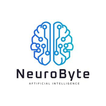 AI Neural Circuit Logo with Gradient Tech Outline Ideal for AI technology vector