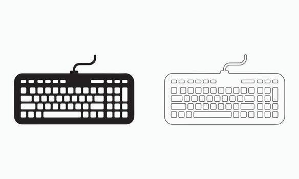 Illustration of a Computer Keyboard in Black and White vector