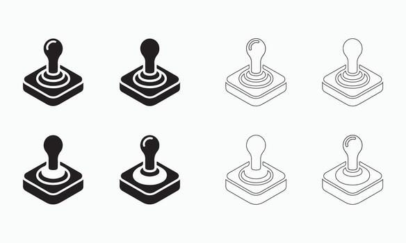 ilustración de múltiple retro juego controlador palanca de mando íconos en negro y blanco. vector
