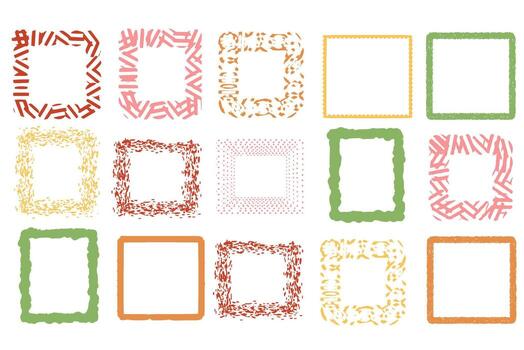 A set of colorful frames with different designs vector