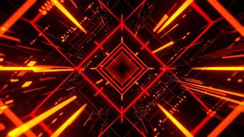 vermelho e laranja espelho abstrato digital espaço fundo vj ciclo dentro 4k video