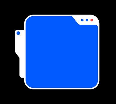 Flat Blue UI Window Frame. Minimal Browser Window. Clean UI Design Template vector