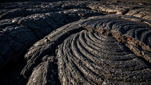 A lava flow with a circular pattern on it photo