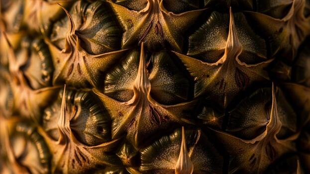 A close up of a pineapple with many different patterns photo
