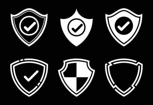 clasificado seguridad proteger íconos representando proteccion verificación y guardando sistema en un gráfico vector