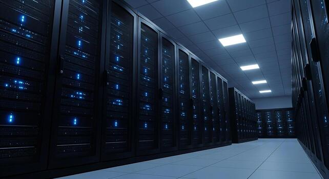Data center server room hosting information technology network internet computing infrastructure storage photo