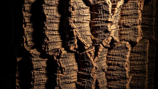 A close up of a tree trunk with some bark on it photo