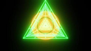 sci fi vj ciclo fundo túnel dentro movimento com verde e vermelho elementos video