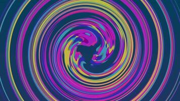 Vibrant spiral abstract pattern, colorful psychedelic circular pattern with bright neon lines video