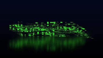 Initializing word message animation isolated on black background with glitch effect video