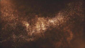 raggiante oro particelle astratto sfondo con d'oro bokeh leggero e superficiale profondità di campo. Questo caldo etereo movimento sfondo animazione è pieno HD e ciclo. video