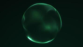 sin costura lazo de brillante verde plasma esfera con suave partícula movimiento y ciencia ficción energía onda. ideal para resumen antecedentes y tecnología introducciones. video