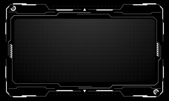 frames white grey user interface elements design modern technology futuristic control panel screen digital hologram window gaming menu touching cyber monitor black background vector