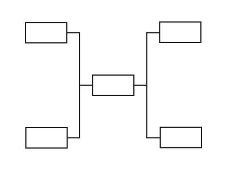 Minimalistic Rectilinear Diagram with Blank Nodes and Symmetrical Design vector