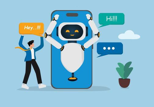 Artificial Intelligence Robot Communication vector