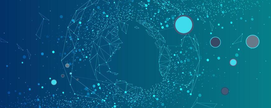 el antecedentes de un azul y verde antecedentes con puntos y círculos vector