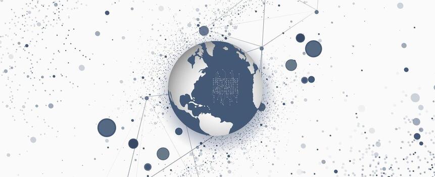 el mundo es rodeado por circuito elementos vector
