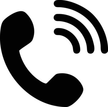 Ringing Phone Icon Flat art Call Symbol with Vibration Waves for Communication, Mobile App, and Contact Design vector