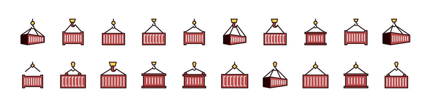 Building Block Filled Color Icon Collection. Minimalistic Linear Pictogram for Web and Graphic Design, Apps, Banners, Social Network and Cards vector