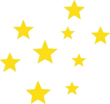 Yellow Stars Rating Icon Flat art Row of Shiny Stars for Customer Review, Quality Score, UI and UX Feedback Design vector