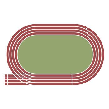 Running track icon isolated on white background. Stadium with running track. flat illustration. vector