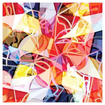 un resumen composición de vibrante colores y agudo geométrico formas, creando un dinámica y energético visual experiencia, repetir superficie diseño. vector