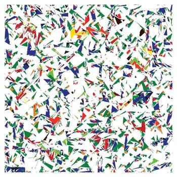 vibrant colorful patch texture on triangular shape on white background vector