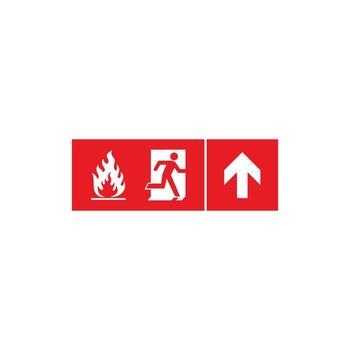 Go to Up Arrow Running People Fire Exit Assembly Point Sign Icon Template vector