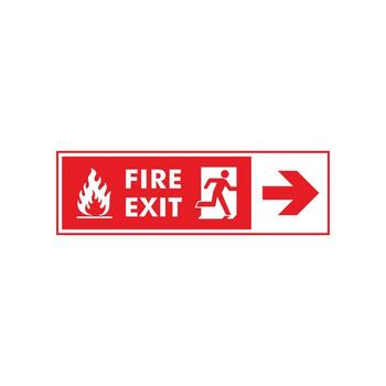 Right Forward Arrow Running People Fire Exit Assembly Point Sign Icon Template vector