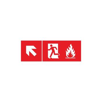Left Up Arrow Running People Fire Exit Assembly Point Sign Icon Template vector