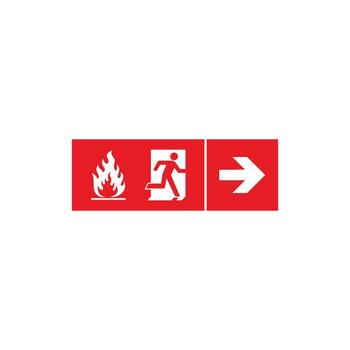 Right Side Arrow Running People Fire Exit Assembly Point Sign Icon Template vector