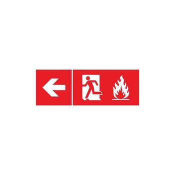 Left Way Arrow Running People Fire Exit Assembly Point Sign Icon Template vector