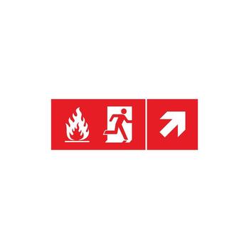 Right Up Arrow Running People Fire Exit Assembly Point Sign Icon Template vector
